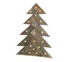 Kerstboom, hout, 45 cm, 20 LED lampjes
