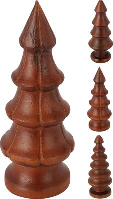 kerstboom hout h15cm walnoot, per stuk
