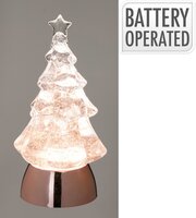 kerstboom met led 11x21cm roze - afbeelding 2