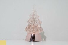 kerstboom met led 11x21cm roze - afbeelding 1