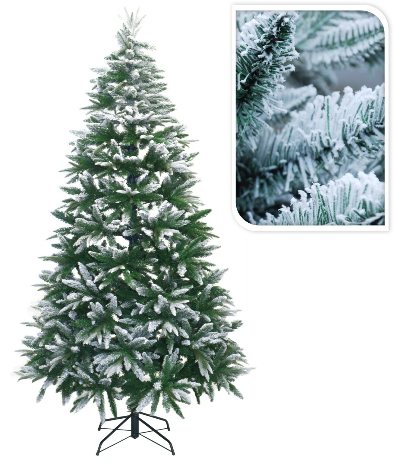 kerstboom met sneeuw pvc - 210cm/1492 voet metaal - Bull