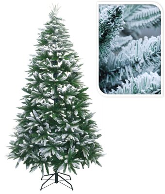 kerstboom met sneeuw  pvc - 210cm/1492 tips - voet metaal