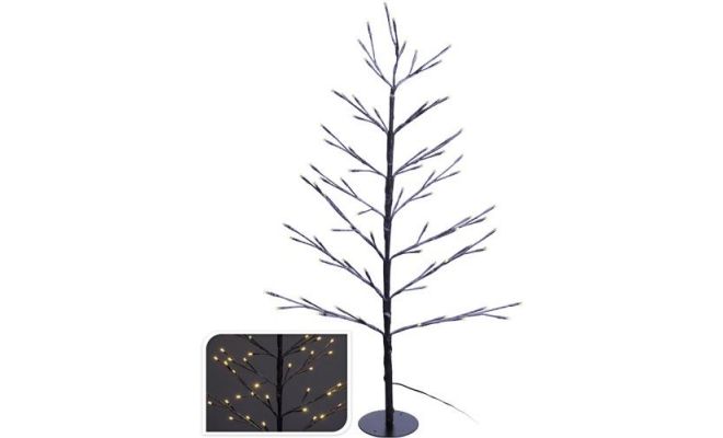 Kerstboom met verlichting, 72 LED, zwart - afbeelding 1