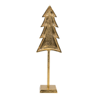 Kerstboom op voet metaal goud 22x16x53cm