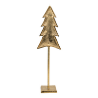 Kerstboom op voet metaal goud 22x16x83cm