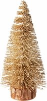 kerstboompje 14 cm goud met glitter