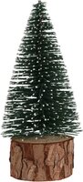 kerstboompje 14cm groen sneeuw