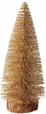 kerstboompje 25 cm goud met glitter