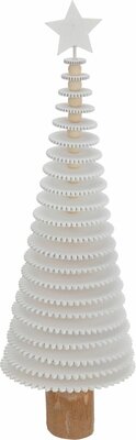 kerstboompje 37 cm wit - afbeelding 1