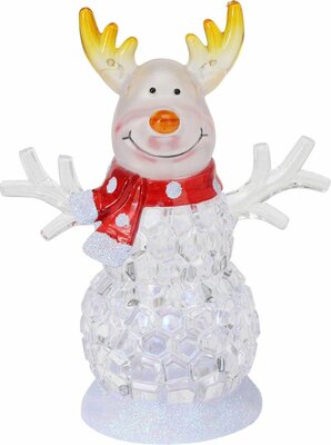 kerstfiguur 11 cm, with colour changing led design - afbeelding 1