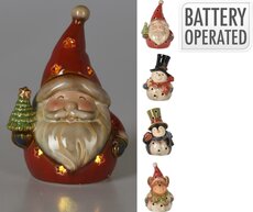 kerstfiguur met led 12x9x17cm - afbeelding 2