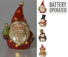 kerstfiguur met led 12x9x17cm - afbeelding 1