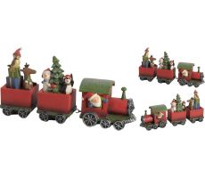 Kerstfiguur, trein, l 11 cm, b 65 cm, h 9 cm
