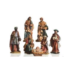 Kerstgroep, polystone, 7 figuren, 15 cm - afbeelding 1