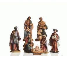 Kerstgroep, polystone, 7 figuren, 15 cm - afbeelding 2