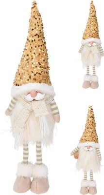 kerstman met muts 51cm goud, per stuk