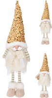 kerstman met muts 51cm goud, per stuk