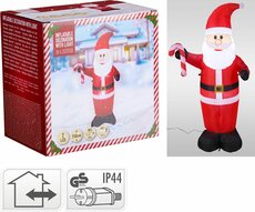 kerstman opblaasbaar 150 cm met led - afbeelding 2