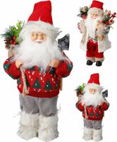 kerstman staand 30 cm design rood - afbeelding 2
