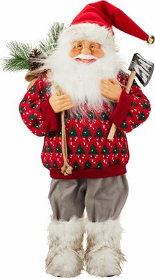 kerstman staand 60 cm design rood - afbeelding 1