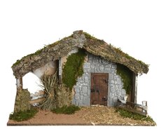 Kerststal, H 40 cm, naturel - afbeelding 6