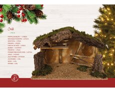 Kerststal hout house wood natural fsc mix 70%, naturel, L 58 cm x B 28 cm x H 35 cm - afbeelding 2