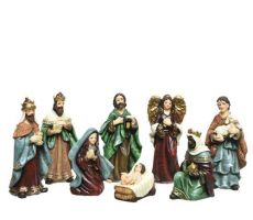 Kerststalset, polystone, figuren, h 12 cm, per stuk