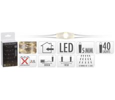 zilverdraad, 40 led,  warm wit, Led kerstverlichting - afbeelding 2