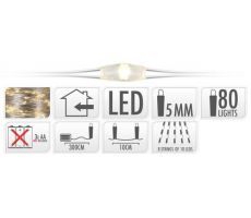 Led Kerstverlichting, 80 LED lampjes - afbeelding 2