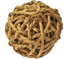 Knaagdierbal met bel 8cm natural - afbeelding 3
