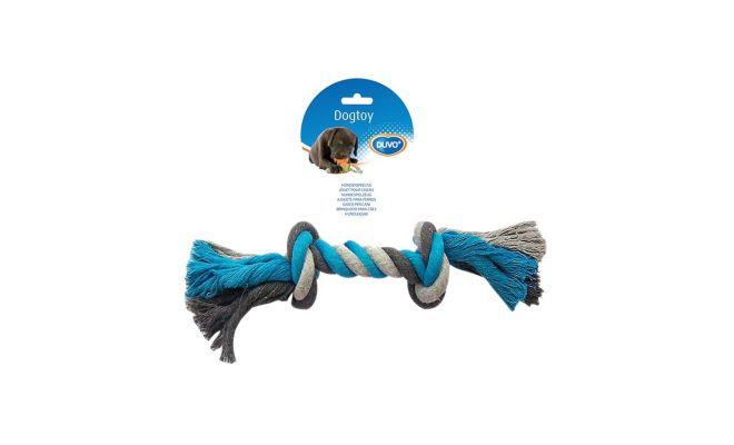 Knoop Katoen 35cm blauw/grijs - afbeelding 1