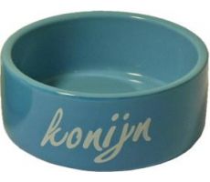 Konijnen eetbak steen blauw 12cm - afbeelding 1