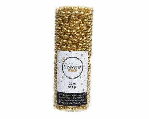 Kralenketting plastic, L1000 cm, Licht goud - afbeelding 1