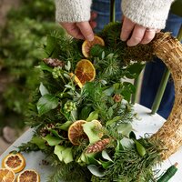Krans stro, natuur, Ø 30 cm x H 5 cm - afbeelding 2