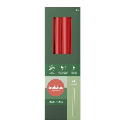 Bolsius Gotische kaars Ø24 x 245 mm bx4 Delicate red - afbeelding 1