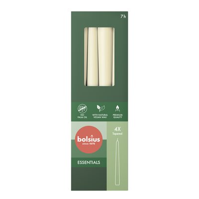 Bolsius Gotische kaars Ø24 x 245 mm bx4 Soft pearl - afbeelding 1