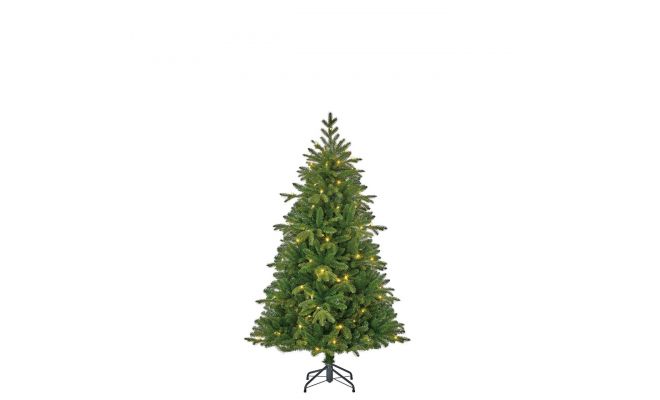 Brampton kerstboom slim groen met 120 led, 974 tips - H155xD102cm - afbeelding 1