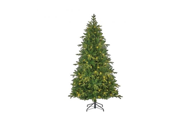 Brampton kerstboom slim groen met 240 led, 1675 tips - H215xD125cm - afbeelding 1