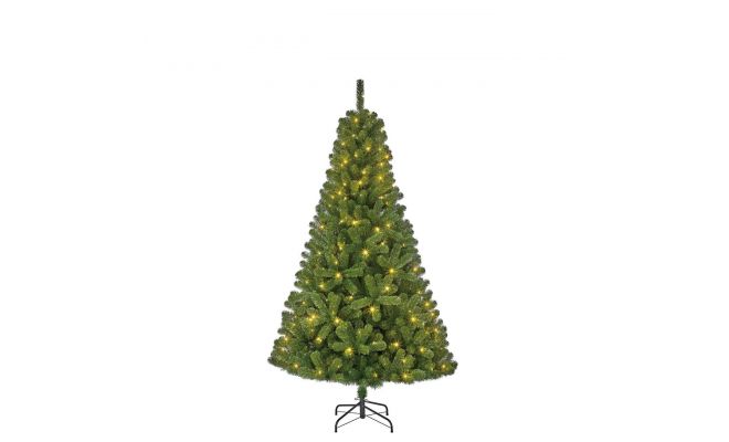 Charlton kerstboom groen met 140 led, 525 tips - H185xD115cm - afbeelding 1