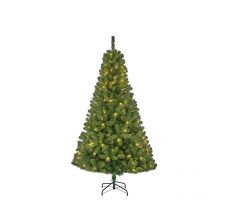 Charlton kerstboom groen met 140 led, 525 tips - H185xD115cm - afbeelding 1
