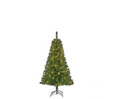 Charlton kerstboom groen met 80 led, 220 tips - H120xD76cm - afbeelding 1
