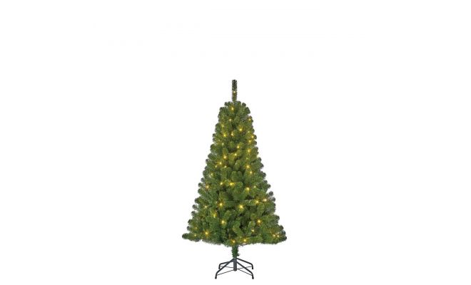 Charlton kerstboom groen met 100 led, 340 tips - H155xD91cm - afbeelding 1