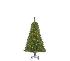 Charlton kerstboom groen met 100 led, 340 tips - H155xD91cm - afbeelding 1