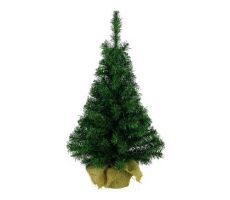 Mini kunstkerstboom jute zak H 60cm groen - afbeelding 3