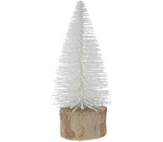 Kunstkerstboom op houten voet, wit, 14 cm - afbeelding 2