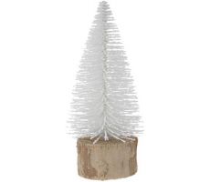 Kunstkerstboom op houten voet, wit, 14 cm - afbeelding 3