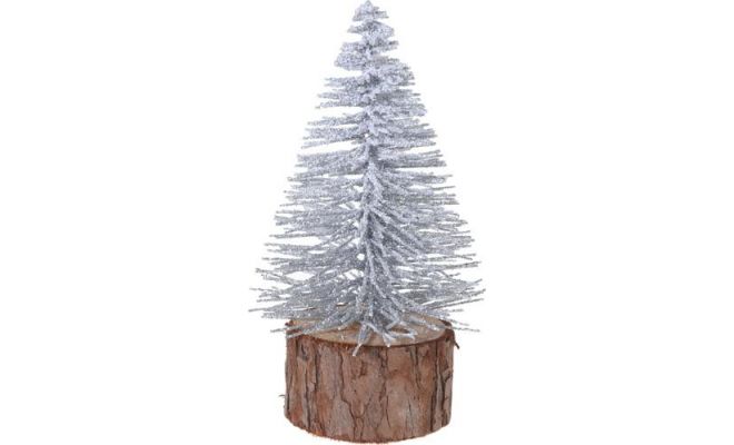 Kunstkerstboom, zilver, glitter, 14 cm