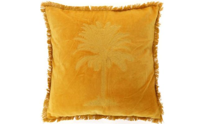 Kussen, palm, mellow yellow, 45 cm