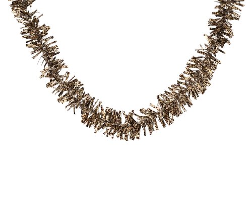Lametta guirlande pet shiny leopard pattern, donker bruin, Ø 10 cm x H 200 cm