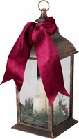 lantaarn met kaarsen 20 x 49 cm zwart - afbeelding 1